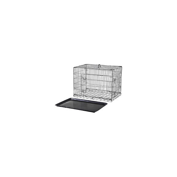 Cage Caisse De Transport Pliante Pour Chien En Métal Noir 91 X 61 X 67 Cm