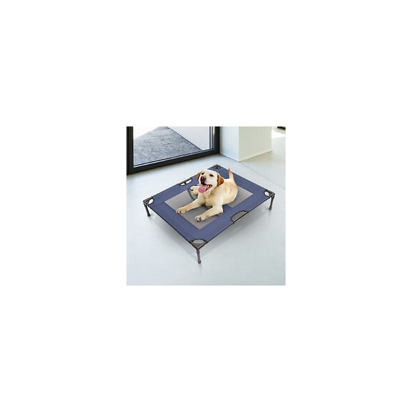 Lit Sur Pieds Xxl Pour Chien Chat Lit De Camp Animal Lit Surélevé Tissu Oxford Textilène Micro-perforé 92l X 76l X 18h Cm B