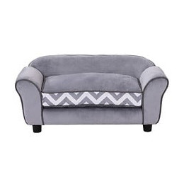 Canapé Chien Chat Sur Pied Style Graphique Contemporain Coussin Amovible Lavable Grand Confort 74l X 41l X 33h Cm Gris Blanc