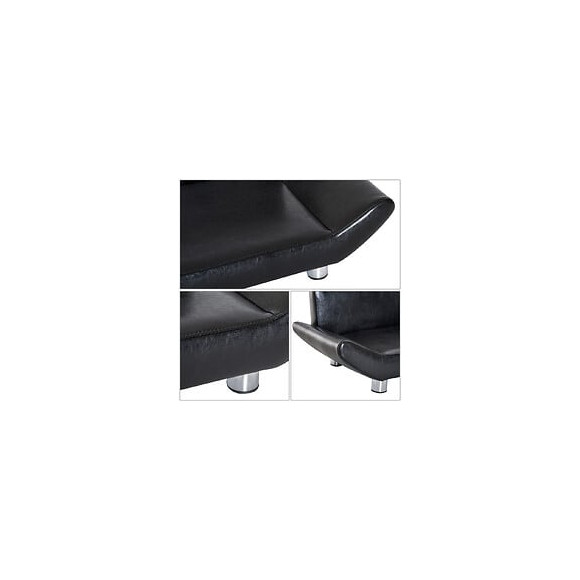 Lit Canapé Design Contemporain Pour Chiens Chats 72l X 45l X 35h Cm Métal Revêtement Synthétique Noir