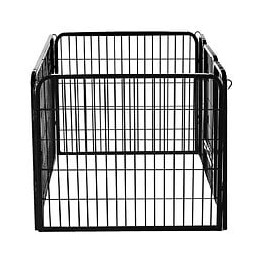 Luxe Parc Enclos Acier 125l X 80l X 70h Cm 4 Panneaux Et 1 Porte Pour Chiens Noir