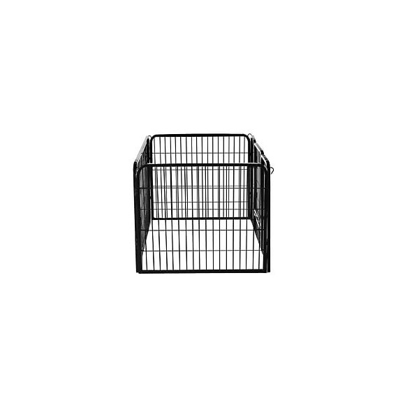 Luxe Parc Enclos Acier 125l X 80l X 70h Cm 4 Panneaux Et 1 Porte Pour Chiens Noir
