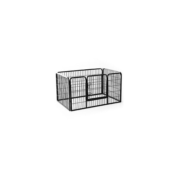 Luxe Parc Enclos Acier 125l X 80l X 70h Cm 4 Panneaux Et 1 Porte Pour Chiens Noir