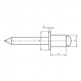 Rivet Aveugle, Tête Plate Qte 250 Pc