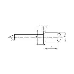 Rivet Aveugle, Tête Plate Qte 250 Pc