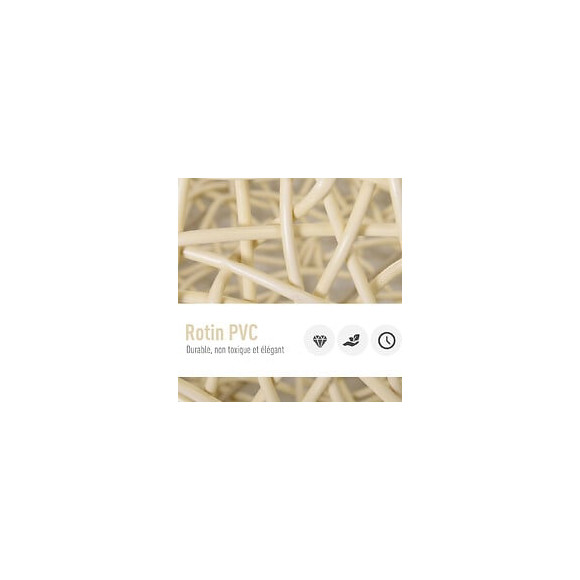 Panier Chat Lit Chat Cosy Grand Confort Dim. Ø 56 X 35h Cm Coussin Moelleux Inclus Pvc Imitation Rotin Beige