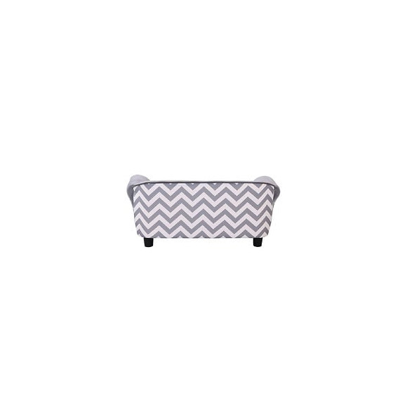 Canapé Chien Chat Sur Pied Style Graphique Contemporain Coussin Amovible Lavable Grand Confort 74l X 41l X 33h Cm Gris Blanc