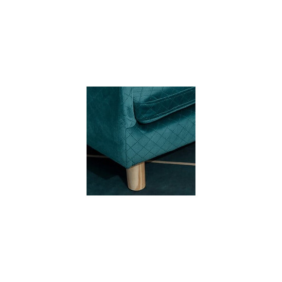 Canapé Chien Lit Pour Chien Design Scandinave Coussin Moelleux Pieds Bois Massif Dim. 64 X 45 X 36 Cm Velours Bleu Canard