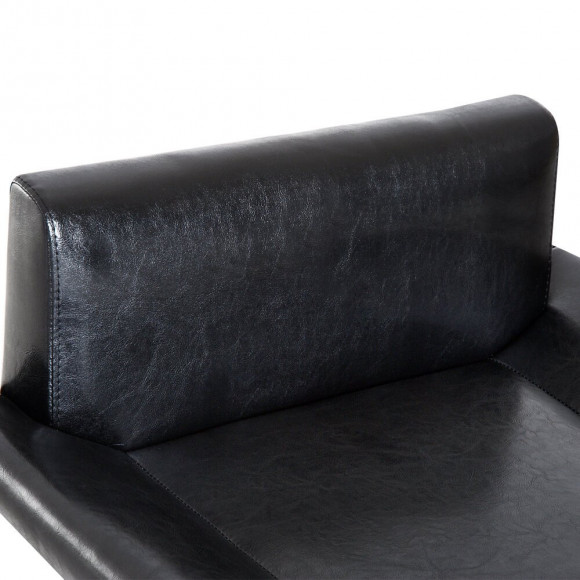 Lit Canapé Design Contemporain Pour Chiens Chats 72l X 45l X 35h Cm Métal Revêtement Synthétique Noir