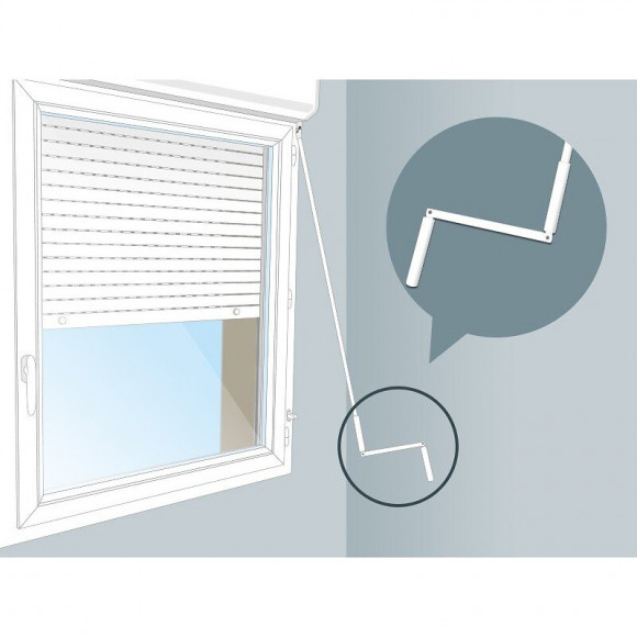 Manivelle Complète Avec Tige Hexagonale 10 Mm En Acier Laqué Blanc