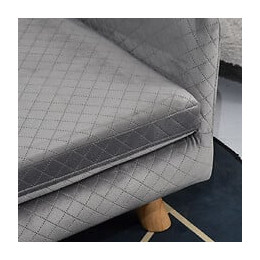 Canapé Chien Lit Pour Chien Design Scandinave Coussin Moelleux Pieds Bois Massif Dim. 64 X 45 X 36 Cm Velours Gris