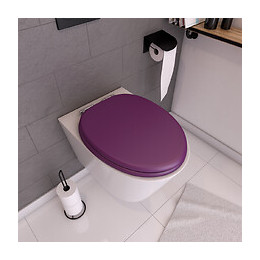 Abattant Wc - Mdf Et Double Frein De Chute - Soft Purple