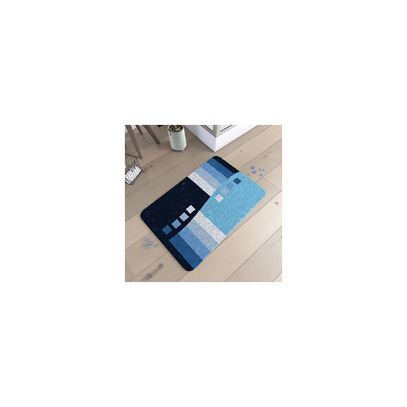 Tapis De Bain 90x60cm Antidérapant Et En Acrylique - Reussite Bleu