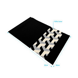 Tapis De Bain 90x60cm Et 100% Coton - Pyramide Noir