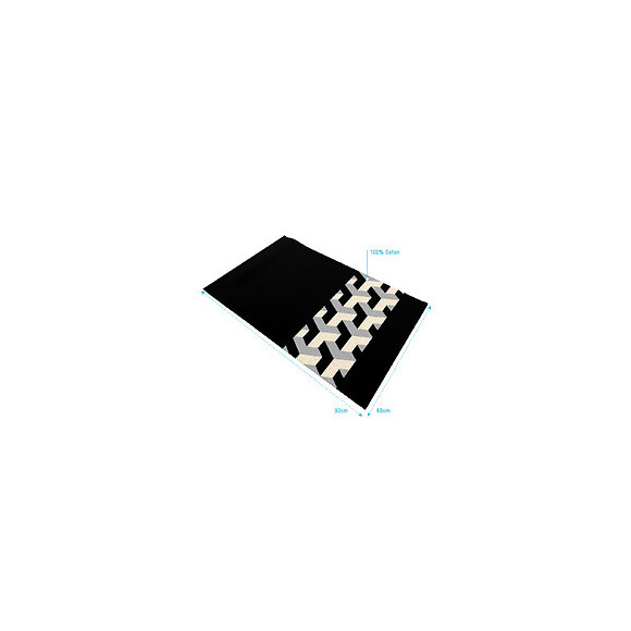 Tapis De Bain 90x60cm Et 100% Coton - Pyramide Noir