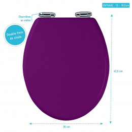 Abattant Wc - Mdf Et Double Frein De Chute - Soft Purple