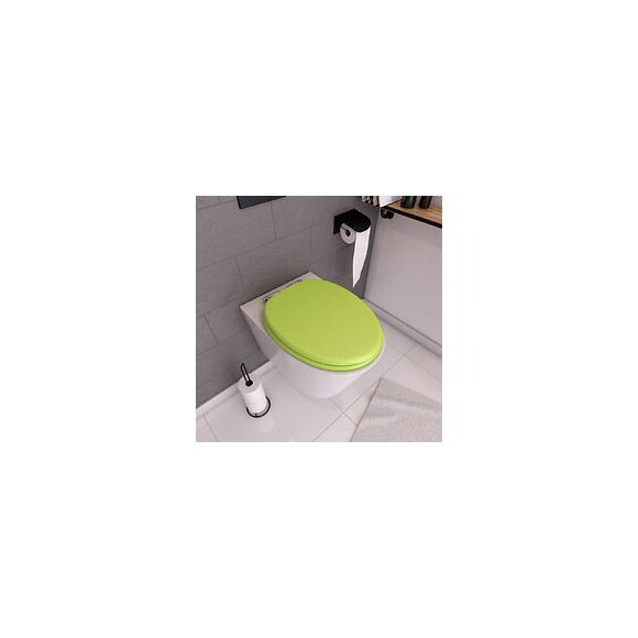 Abattant Wc - Mdf Et Double Frein De Chute - Soft Green