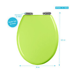 Abattant Wc - Mdf Et Double Frein De Chute - Soft Green