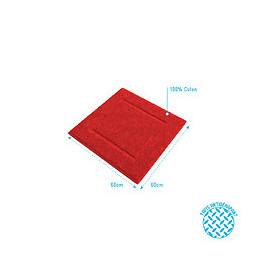 Tapis De Bain 60x60 Antidérapant Et 100% Coton - Veloute Rouge