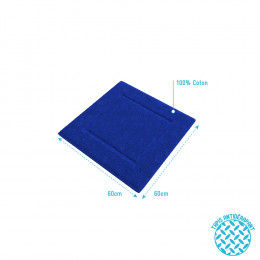 Tapis De Bain 60x60 Antidérapant Et 100% Coton - Veloute Bleu