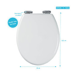 Abattant Wc - Mdf Et Double Frein De Chute - Soft White