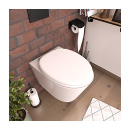 Abattant Pour Wc Blanc Mat - En Mdf Et Charnières En Métal - White Mat