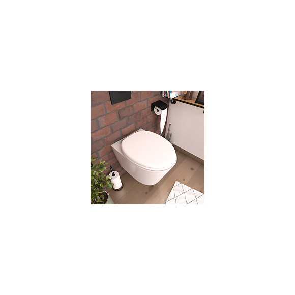 Abattant Pour Wc Blanc Mat - En Mdf Et Charnières En Métal - White Mat