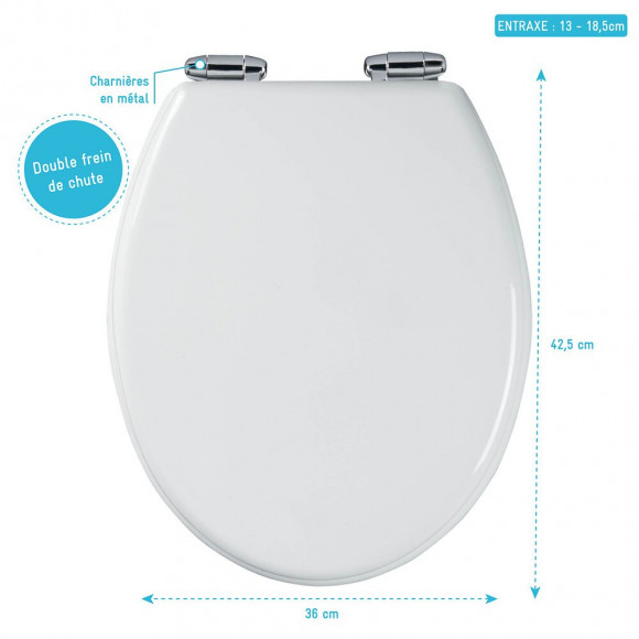 Abattant Wc - Mdf Et Double Frein De Chute - Soft White