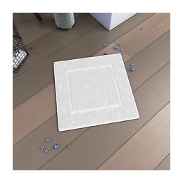 Tapis De Bain 60x60 Antidérapant Et 100% Coton - Veloute Blanc