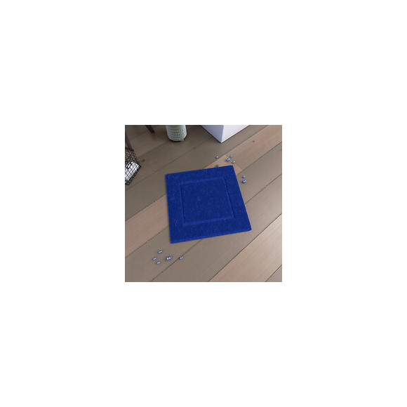 Tapis De Bain 60x60 Antidérapant Et 100% Coton - Veloute Bleu