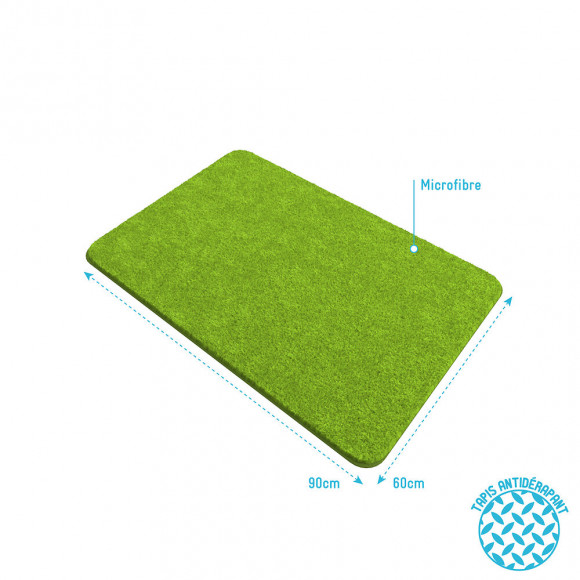 Tapis De Bain 60x90cm Antidérapant Et En Microfibre - Subtil Vert