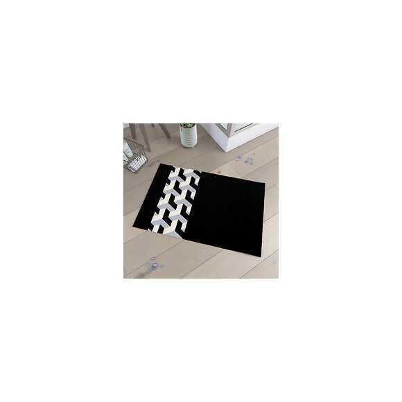 Tapis De Bain 90x60cm Et 100% Coton - Pyramide Noir
