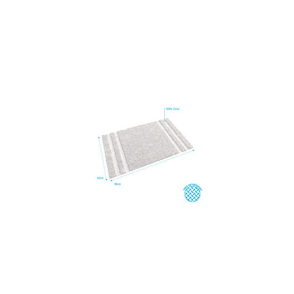 Tapis De Bain 80x50cm Antidérapant Et 100% Coton - Magnific Ecru