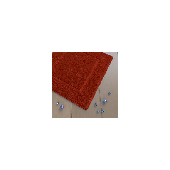 Tapis De Bain 60x60 Antidérapant Et 100% Coton - Veloute Rouge