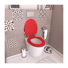 Abattant Wc - En Mdf Avec Charnières En Métal Réglables - Whisy Red