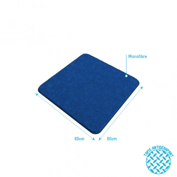 Tapis De Bain 60x60cm Antidérapant Et En Microfibre - Subtil Bleu