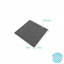 Tapis De Bain 60x60 Antidérapant Et 100% Coton - Veloute Gris