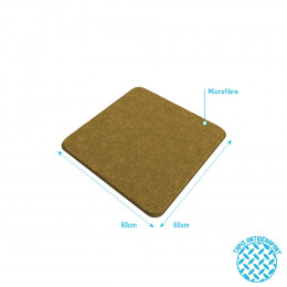 Tapis De Bain 60x60cm Antidérapant Et En Microfibre - Subtil Taupe