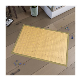 Tapis De Bain 90x60 Cm Antidérapant Et 100% Bambou - Cayenne Naturel