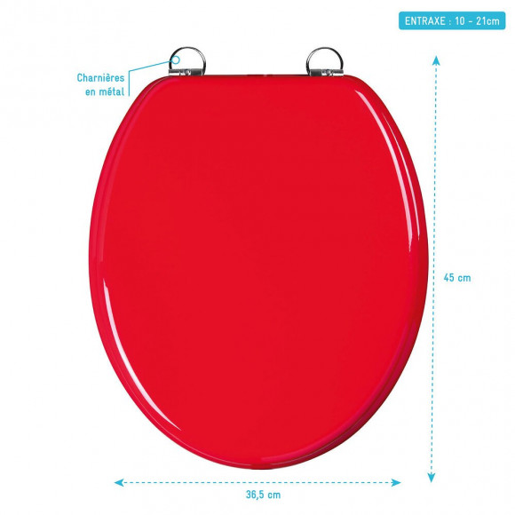 Abattant Wc - En Mdf Avec Charnières En Métal Réglables - Whisy Red