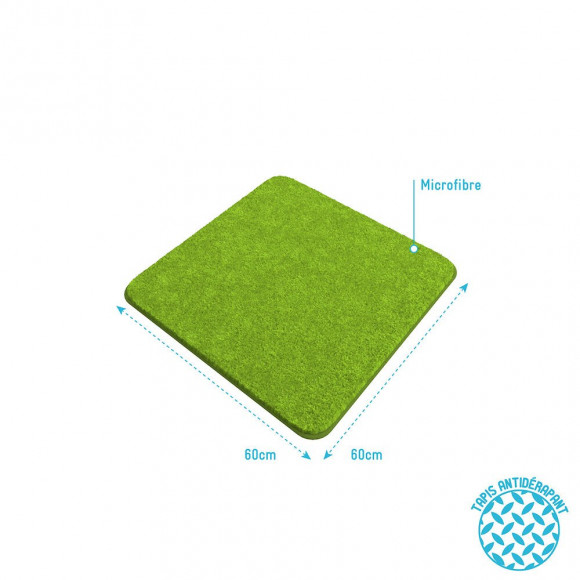Tapis De Bain 60x60cm Antidérapant Et En Microfibre - Subtil Vert