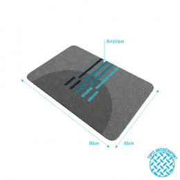 Tapis De Bain 90x60cm Antidérapant Et En Acrylique - Mondo Gris