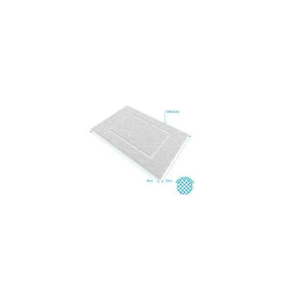 Tapis De Bain 60x90cm Antidérapant Et 100% Coton - Veloute Blanc