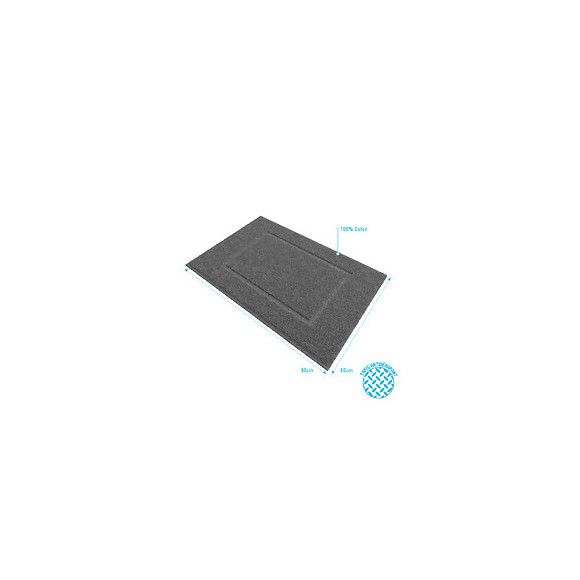 Tapis De Bain 60x90cm Antidérapant Et 100% Coton - Veloute Gris