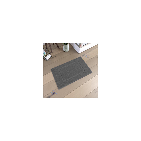 Tapis De Bain 60x90cm Antidérapant Et 100% Coton - Veloute Gris