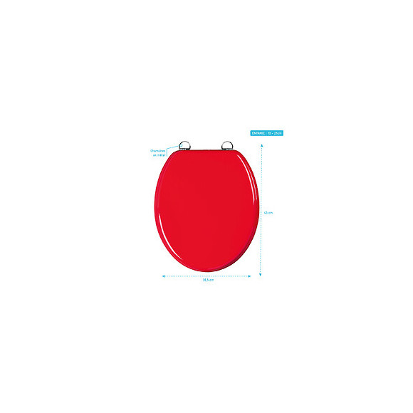 Abattant Wc - En Mdf Avec Charnières En Métal Réglables - Whisy Red