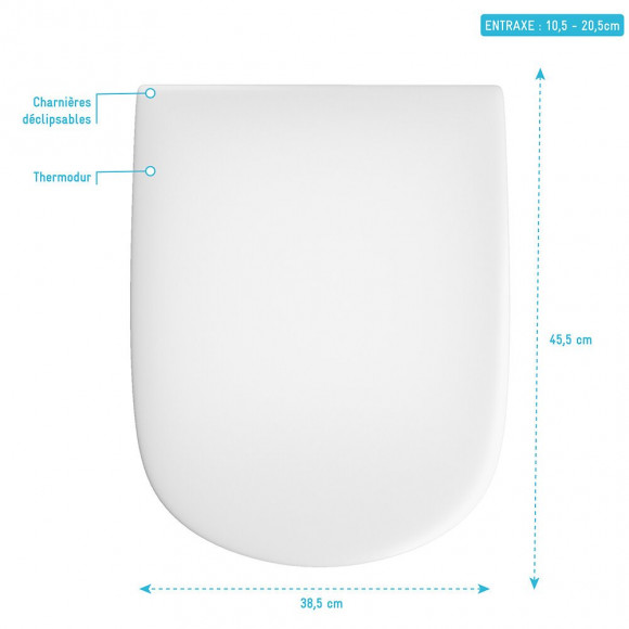 Abattant Pour Wc Blanc - Thermodur Et Charnières En Métal Frein De Chute - Sweetness