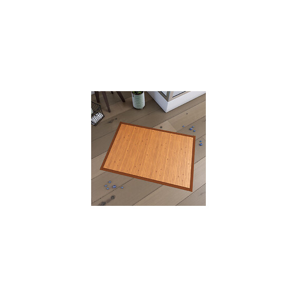 Tapis De Bain 90x60 Cm Antidérapant Et 100% Bambou - Cayenne Marron