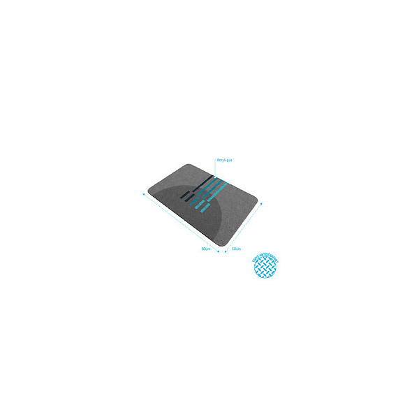 Tapis De Bain 90x60cm Antidérapant Et En Acrylique - Mondo Gris