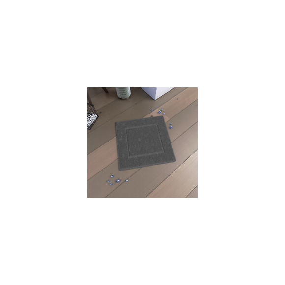 Tapis De Bain 60x60 Antidérapant Et 100% Coton - Veloute Gris